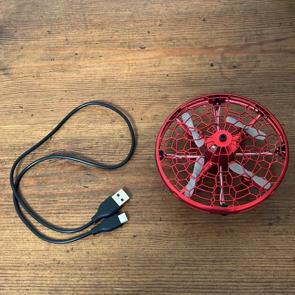 Gently Used Hand Operated Red Drone Cat Toy